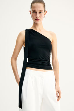 Top drapeado de un hombro - H&m фото 4