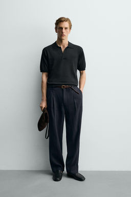 POLO PUNTO REGULAR FIT / Negro