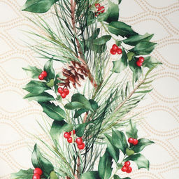 Скатерть новогодняя «Этель» Christmas wreath, d=220 см +/-3 см с ВГМО, 100% хлопок, саржа 190 г/м²