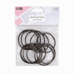Кольцо для карниза, d=50/56 мм, 10 шт., цвет чёрный никель