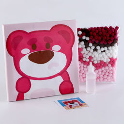 Аппликация помпошками Медвежонок размер 20 20 см, клей 30 мл