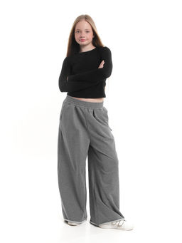 Лонгслив трикотажный спортивный с вырезом для пальца 22-7695 черный - Mini maxi фото 6