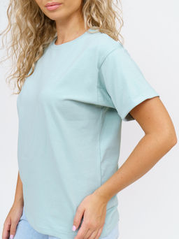 Футболка Хлопок 95%, лайкра 5% Классика аква - Ивассорти фото 18