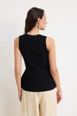 Siyah Ozel Yazl? Iplik Peplum Detayl? Bluz TWOSS26BZ00840 - Trendyolmilla фото 4