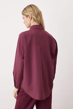 Murdum Pamuklu Oversize Genis Kal?p Dokuma Gomlek TWOSS22GO0669
