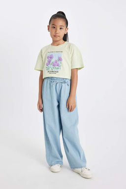 Широкие джинсовые брюки для девочек - Defacto фото 2