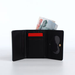 Кошелёк «Цветочек», маленький, для девочки, на кнопке, голубой