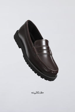 LEATHER LOAFERS WITH TRACK SOLE