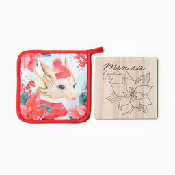 Набор кухонный Доляна Тепла: подставка 15*15 см, прихватка 17*17см  фото 2