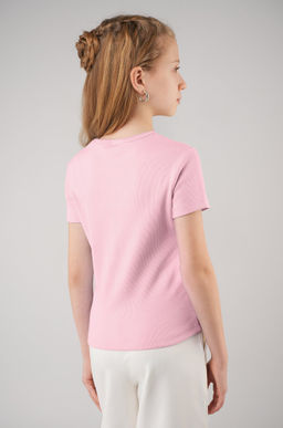 Футболка для девочки в рубчик из рибаны Happyfox