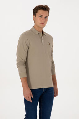 Erkek A__k Haki Basic Sweatshirt