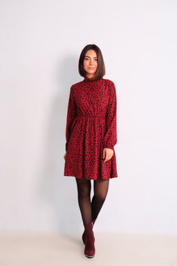 Martichelli Платье красное с принтом  фото 3