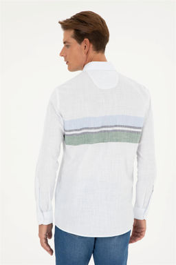 U. S. Polo Assn / Мужская зеленая рубашка с длинным рукавом - U.s. polo assn фото 5