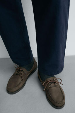 LEATHER DECK SHOES - Zara фото 3