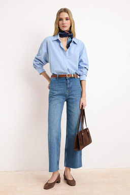 Mavi Yuksek Bel Az Esnek Culotte Bilek Boy Jeans TWOSS26JE00167