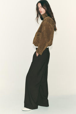 STRAIGHT-LEG TROUSERS WITH DOUBLE WAIST - Zara фото 9