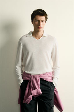 POLO REGULAR FIT C??AMO - VISCOSA / Blanco roto - Zara фото 2