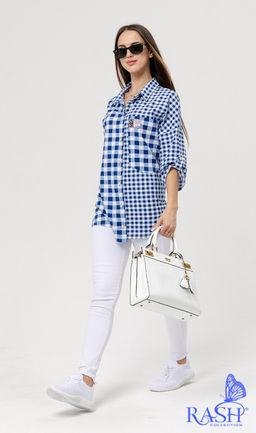 Туника Женева синяя (мелкая клетка) - Rash фото 3