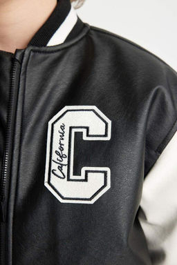 Водоотталкивающий бомбер для мальчиков с воротником-стойкой - Defacto фото 5