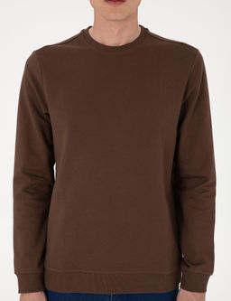 Kahverengi 2 _plik Regular Fit Bisiklet Yaka Basic Sweatshirt - Pierre cardin фото 6
