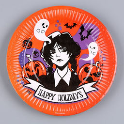 Цена за 10 шт. Тарелка одноразовая бумажная «Хэллоуин», девочка, 18 см