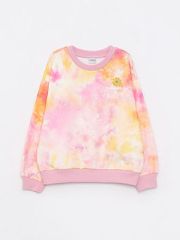 Bisiklet Yaka Batik Desenli Uzun Kollu K?z ?ocuk Sweatshirt - Waikiki фото 3