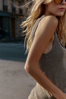 METALLIC THREAD STRAPPY TOP - Zara фото 3