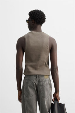 COTTON - HEMP RIBBED TANK TOP - Zara фото 3