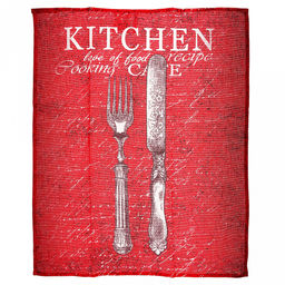 Полотенце кухонное 50х60см "Kitchen & Marfa", набор 3шт, рогожка 156г/м2, хлопок 100%, на картоне, "Домашняя мода" (Россия)