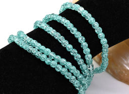 Браслет из сахарного кварца шарик 4мм цв.мятный, 17см