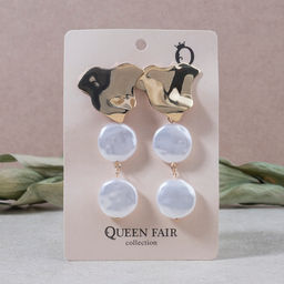 Серьги с жемчугом Гермиона, цвет белый в золоте - Queen fair фото 2