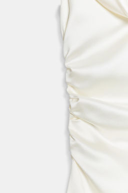 VESTIDO MINI SATINADO FRUNCES / Blanco roto - Zara фото 9