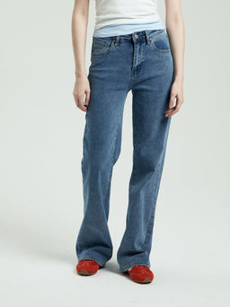 DESIMALL Женские Джинсы WIDE LEG