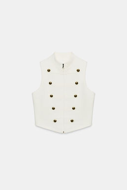 CHALECO HALTER BOTONES / Crudo - Zara фото 6