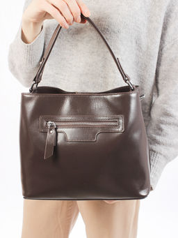 LACCOMA сумка Y2316-3-темно коричневый натуральная кожа полиэстер  фото 3