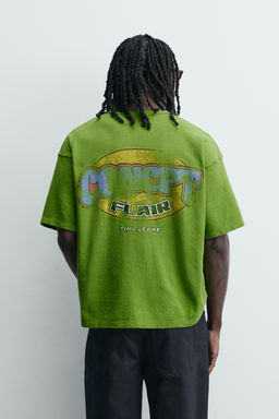 CAMISETA RELAXED FIT ESTAMPADOS LAVADOS / Verde