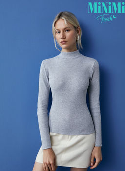 Mi 1711С Fresh Водолазка горловина стойка (кашкорсе) - grigio melange