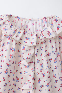 FLORAL SHIRT WITH RUFFLE TRIM - Zara фото 3