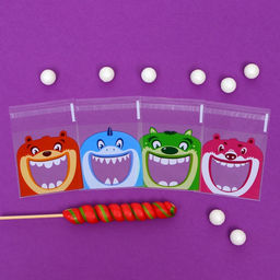 Цена за 100 шт. Пакет БОПП с липкой лентой, "Праздничное ассорти", 10*10+3см