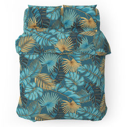 Пододеяльник Евростандарт на пуговицах Тропики 220х215см, бязь Комфорт 121г/м2, хлопок 100%, упаковка классическая ПВХ 28х41см, Домашняя мода (Россия)