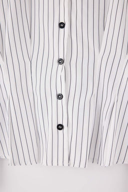 Beyaz Cizgili Bele Oturan Dugme Detayl? Gomlek TWOSS26GO00034 - Trendyolmilla фото 6