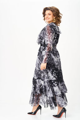 Платье Anastasia Mak 1280 серый+черный мультиколор  фото 2