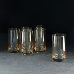 Набор высоких стаканов «Медовый», 330 мл, 6 шт., стекло, медные