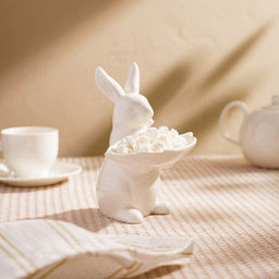 Блюдо сервировочное SL Home «Лесные кролики», 14.5×11×17.3 см, фарфор, белое