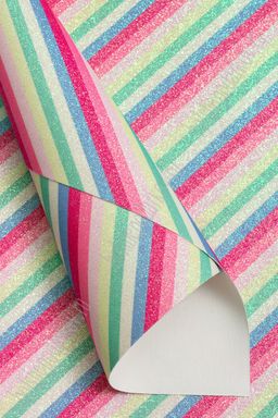 Кожзам с блестками "Разноцветные полоски" А4 (5 листов) SF-7209, №5