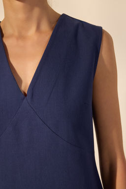 Trendyolmilla K?rm?z? Keten Kar?s?ml? A Kesim Mini Dokuma Elbise TWOSS25EL00645  фото 10