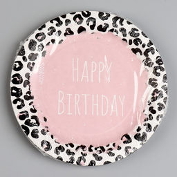 Цена за 10 шт. Тарелка бумажная Happy Birthday, принт, 18 см - Страна карнавалия фото 13