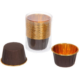 Цена за 3 шт. Форма для выпечки в наборе 20шт "Сupcake" 5*4см шоколадная