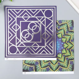 Цена за 5 шт. Бумага для скрапбукинга двусторонняя Эклектика серебро и мехенди, плотн 180 г 30.5?32 см