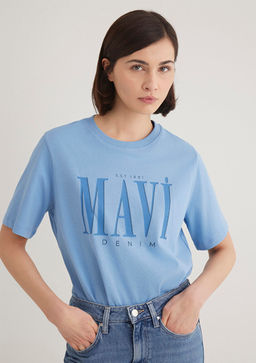 Mavi Logo Bask?l? Mavi Tisort